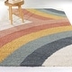 preview thumbnail 1 of 3, Mod-Tod Eva Kids Rainbow Shag Area Rug - 5'3" x 7' 5'3" x 7' - Cream
