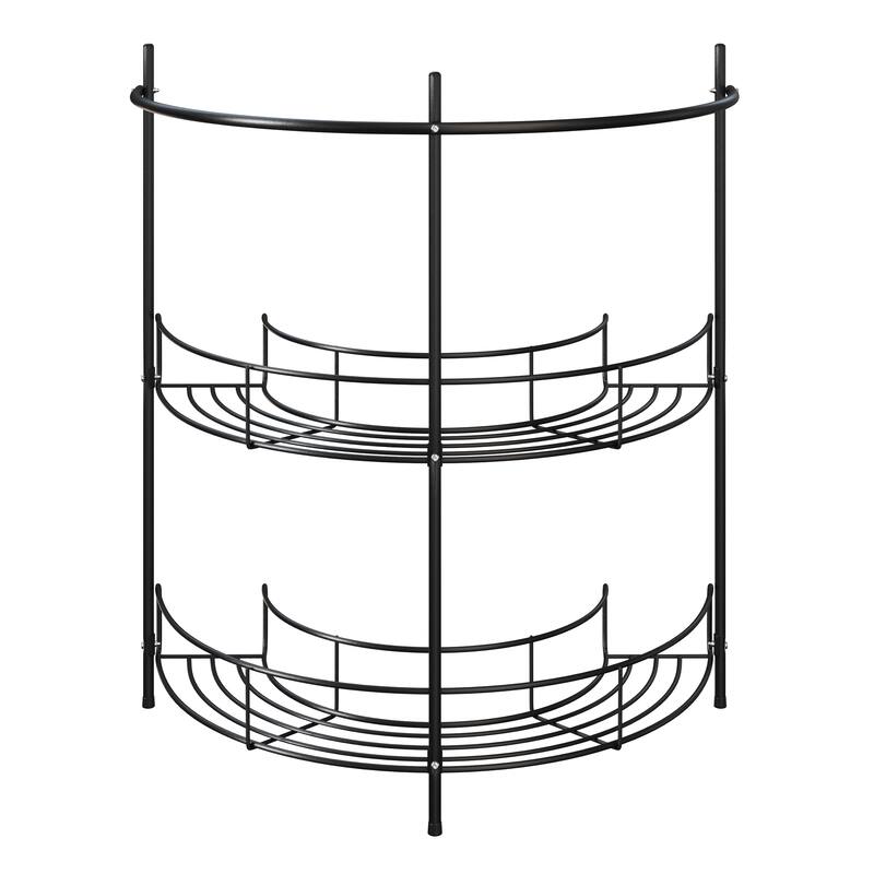 Pedestal Sink Organizer - Compact Under Sink Rack with 2 Storage Shelves and Towel Holder by Lavish Home