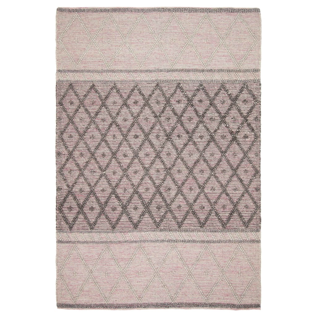 ECARPETGALLERY Braid weave Sienna Grey Wool Rug - 6'2 x 8'11