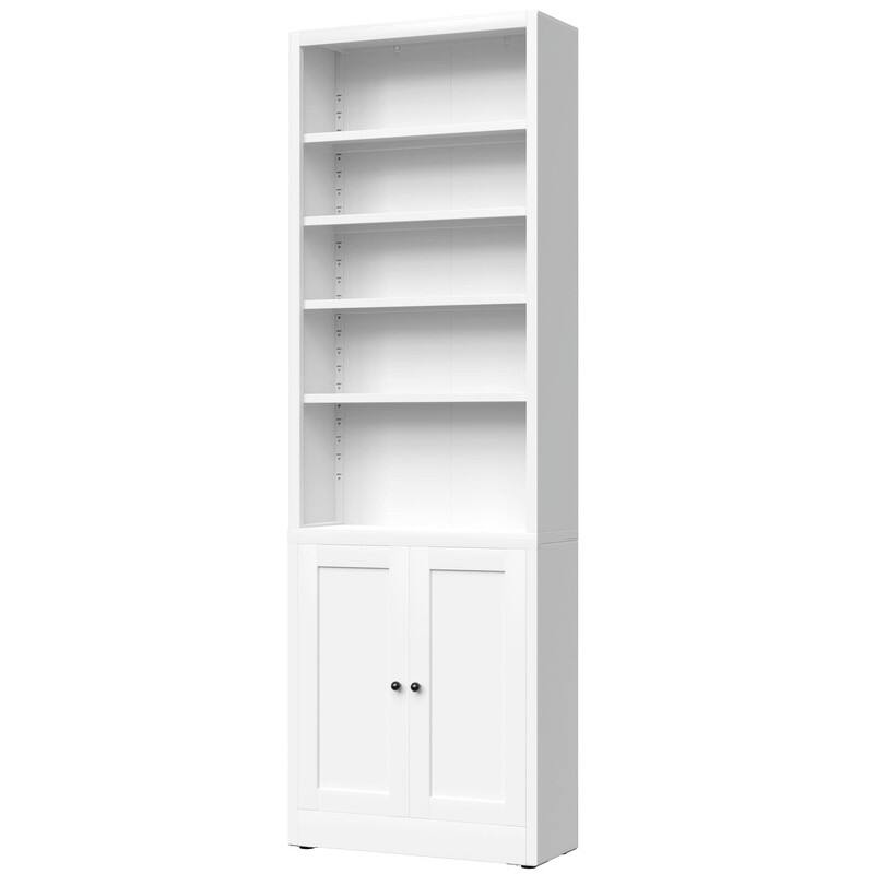 71" Tall Metal Bookcase with Door and Adjustable Shelves
