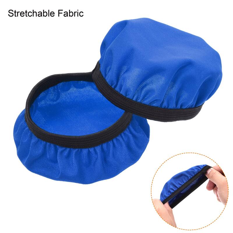 1 Pair Blue Fabric Headphone Covers, Fits 3.54"-4.33" Earphones