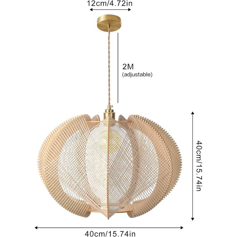 1 Light Pendant light natural ceiling light Wood chandelier light