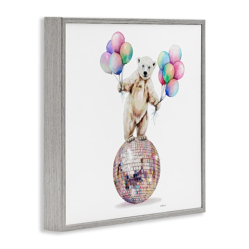 Stupell Polar Bear & Balloons Framed Giclee Art Design By Amanda Greenwood