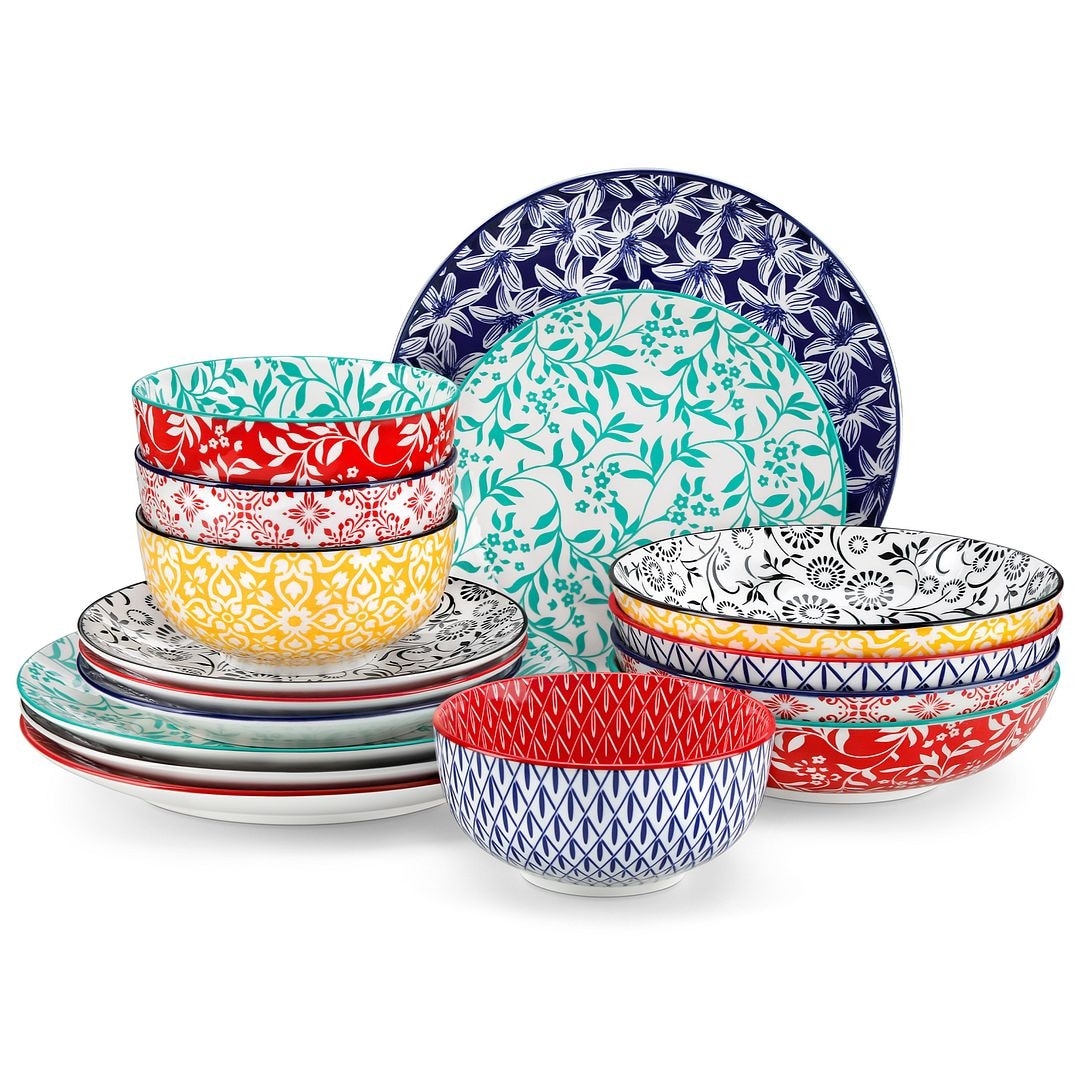 vancasso SELENE 16-Piece Bohemian Porcelain Dinnerware Set