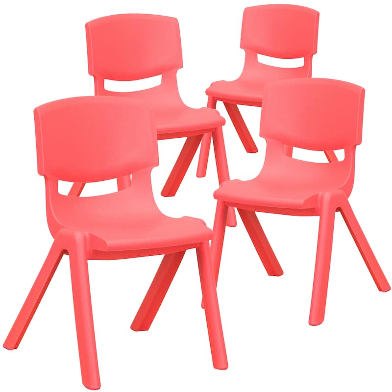 4 Pack Plastic Stack School Chair with 12" Seat Height - Kids Chair