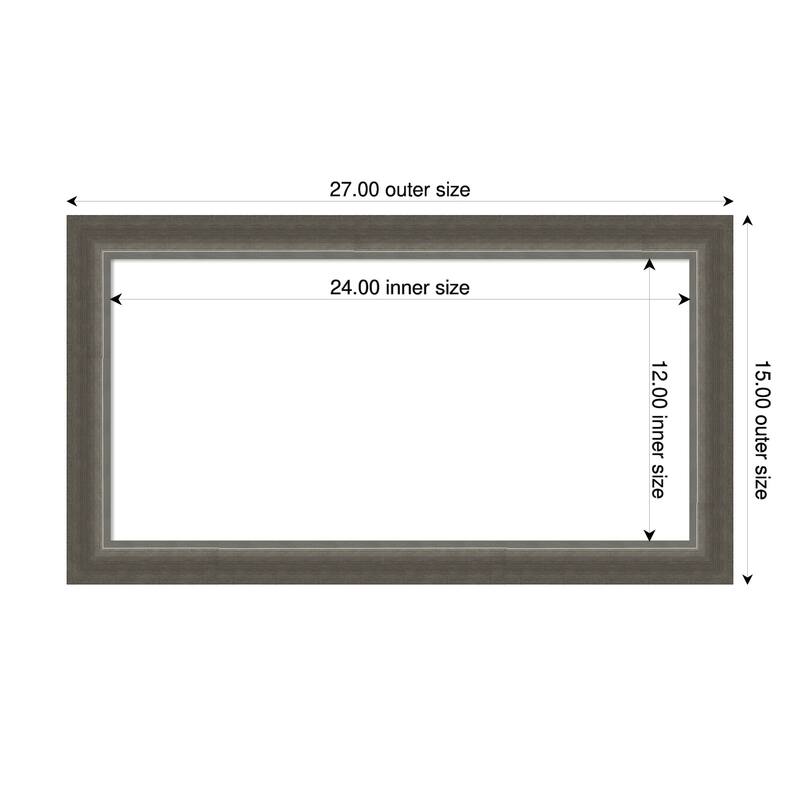 Amanti Art Domus Dark Silver Framed Dry Erase Magnetic Board - 27 x 15 in