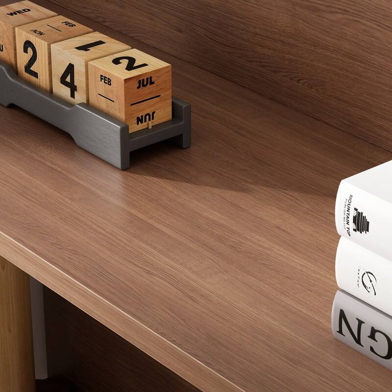 4-Tier Retractable & Rotatable Corner Bookshelf, Rustic Brown Wooden Storage Organizer for Home & Office