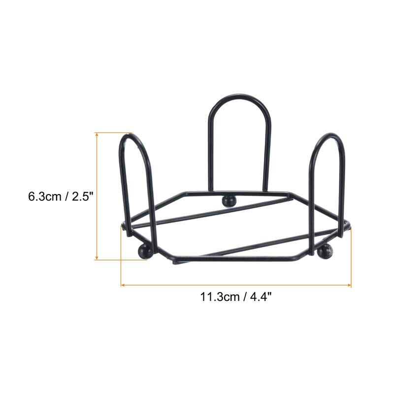 2Pcs Vintage Metal Coaster Holders for 4.3 Inch, Hold 6 Coasters. - Black