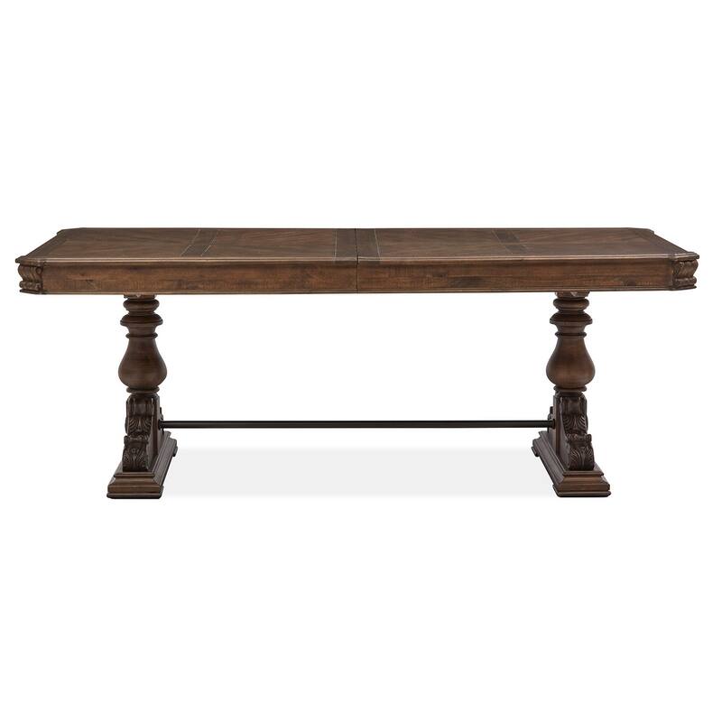 Magnussen Home Durango Willadeene Brown Extendable Trestle Dining Table - 41''W x 81''D x 30.5''H