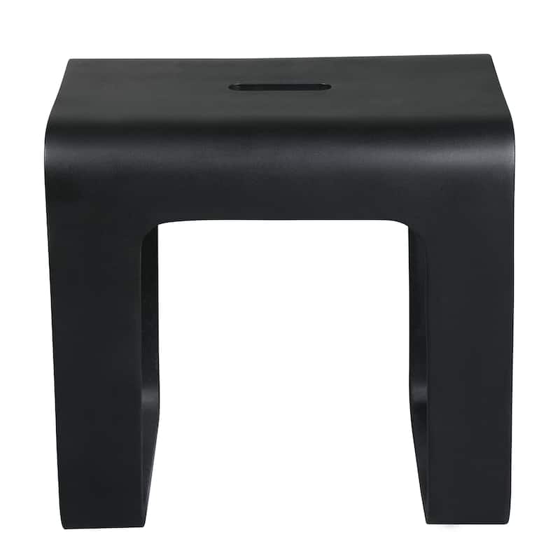 ALFI brand ABST99BM Black Matte Solid Surface Resin Bathroom / Shower Stool