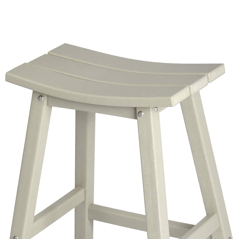 Laguna Hdpe All Weather Outdoor Patio 24" Saddle Seat Counter Stool (Set Of 2)