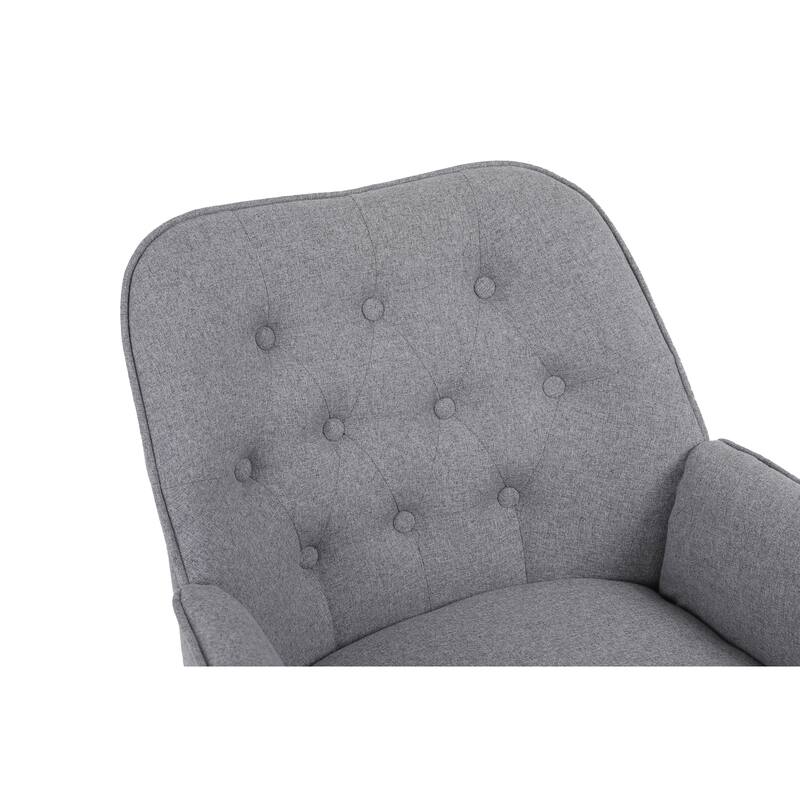 Modern Mid Century Chair Linen Sherpa Armchair for Living Room Bedroom Office Easy Assemble
