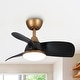 preview thumbnail 18 of 33, 28" Black Modern Dimmable LED Ceiling Fan with Light and Remote Black