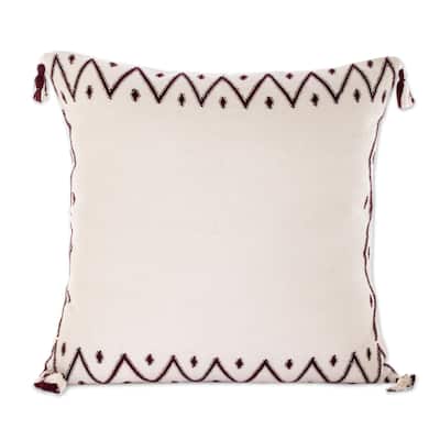 Novica Handmade Zig Zag Silhouette Cotton Throw Pillow Cover