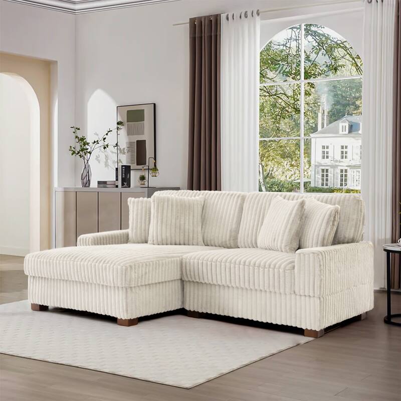 118.4"W Plush Modular Sectional Sofa with Pillows