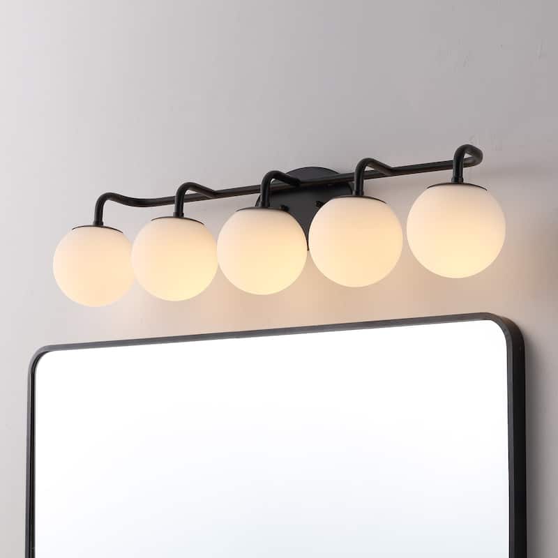 Globe Metal/Frosted Glass Modern LED Vanity, by JONATHAN Y