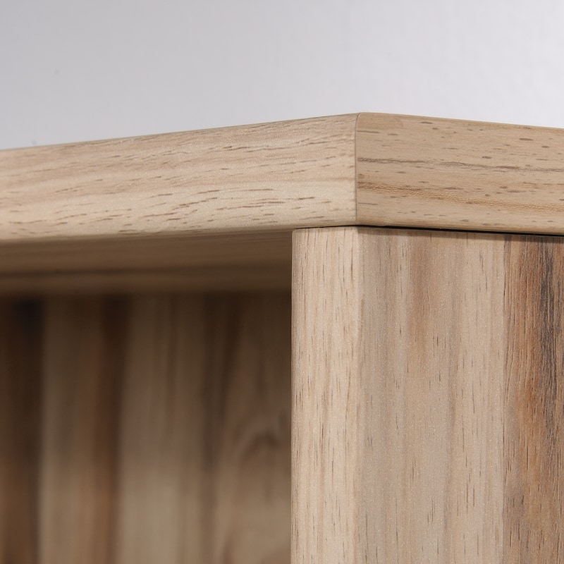 Wood Library Hutch with Storage Shelves, Brown - 30.35" W x 11.58" D x 36.02" H