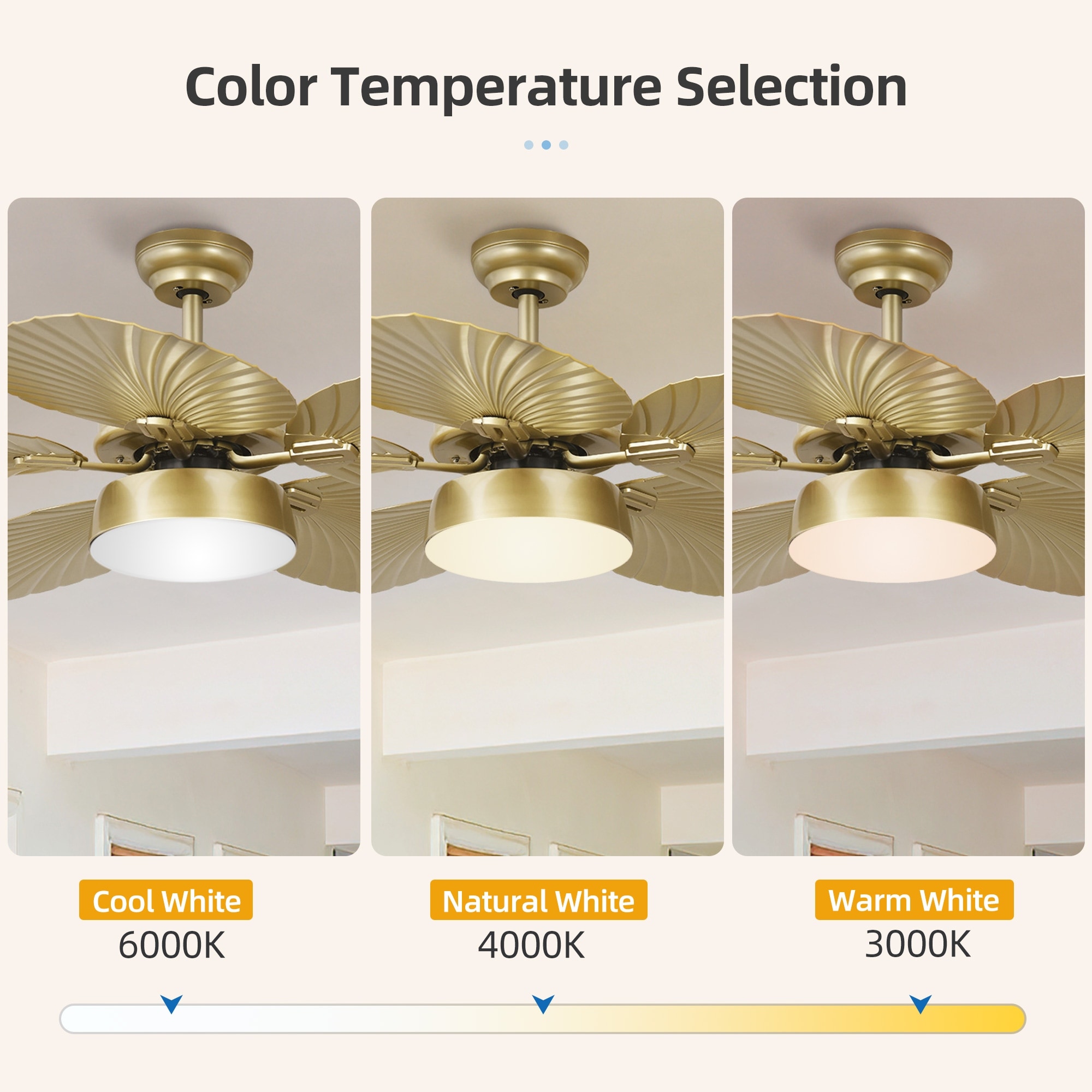 Moasis 52" Tropical Palm Leaf Ceiling Fan with Light