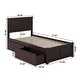 preview thumbnail 7 of 6, Madison Twin Solid Wood Platform Bed with Footboard & 2 Storage Drawers in Espresso