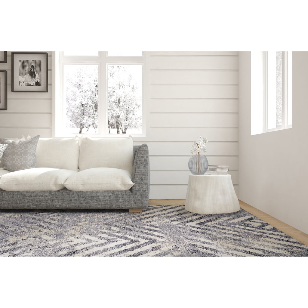 Kas Rugs Madison Modern Abstract Microfiber Shag Area Rug