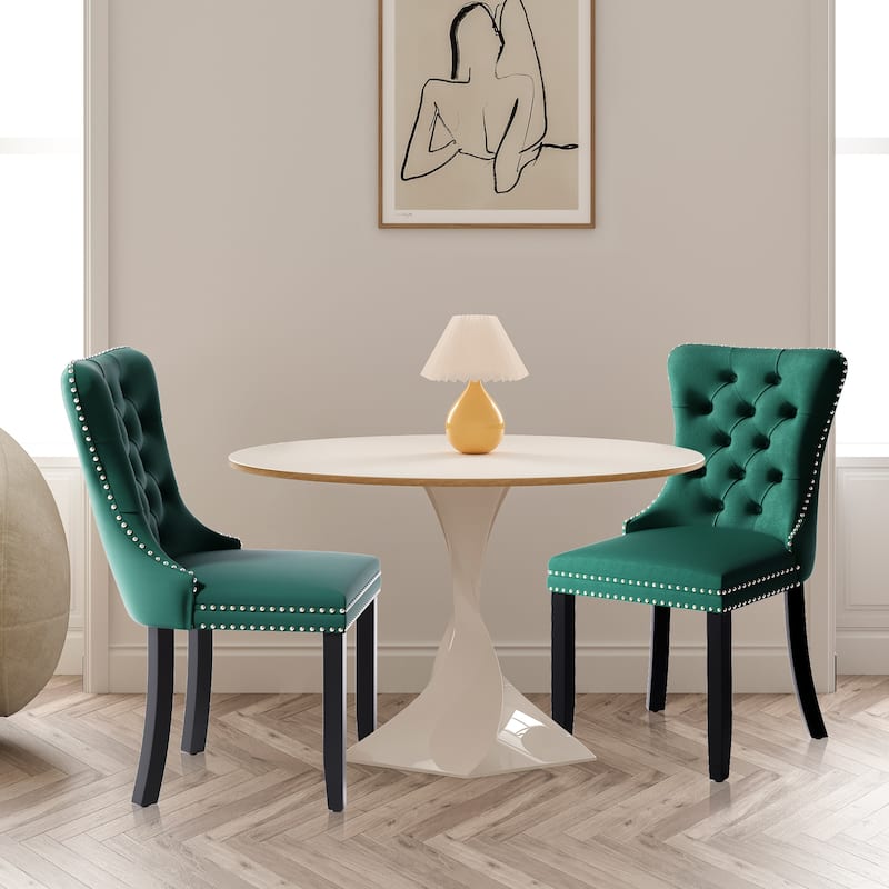 Modern Tufted Velvet Side Dining Chairs (Set of 4)