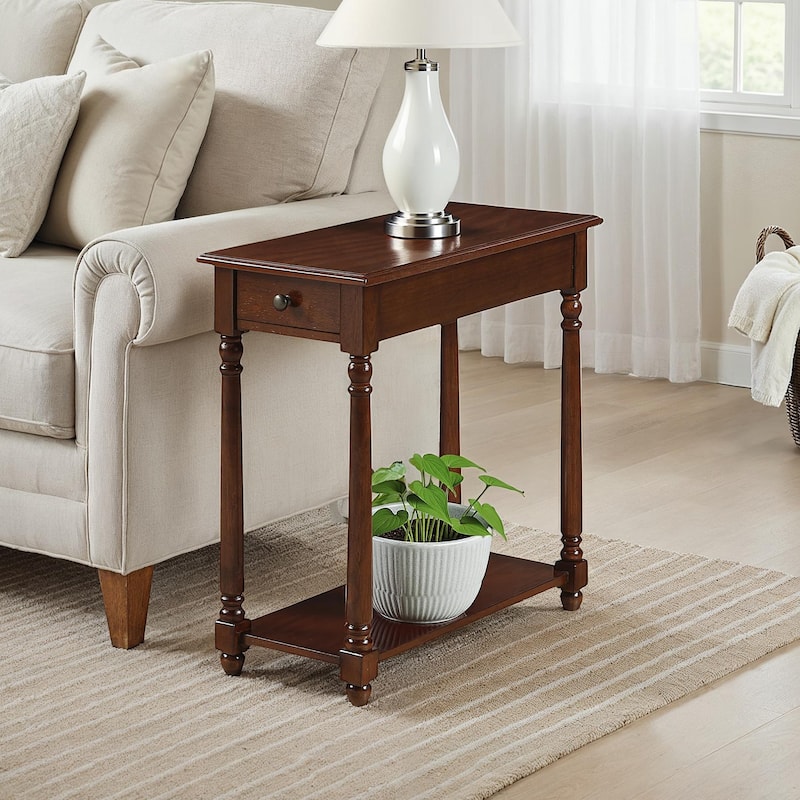 Convenience Concepts French Country Regent 1 Drawer Chairside End Table with Shelf