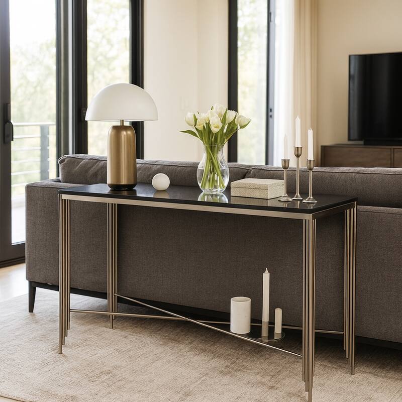 Metal Modern Stone Top Table