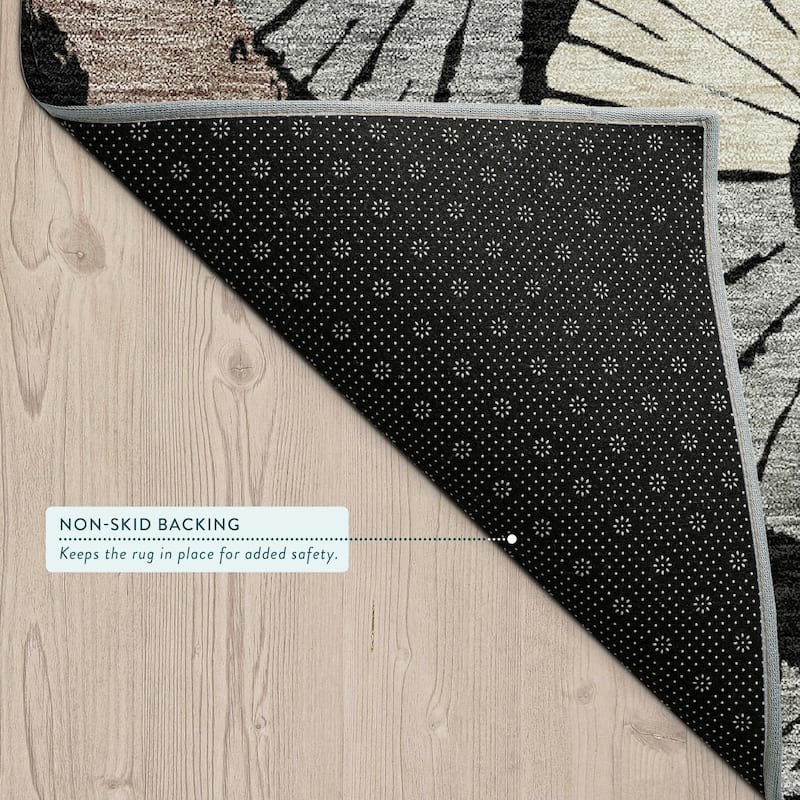 Machine Washable Indoor/ Outdoor Modern Jay Chantille Rug