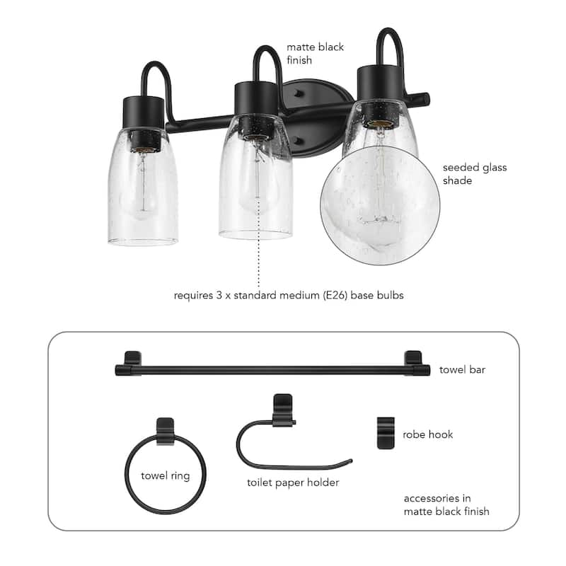 Globe Electric 91009585 Katheryn Bathroom Vanity Set - 3 Light 19"