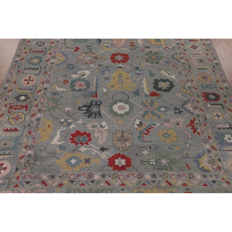 Floral Oushak Oriental Large Area Rug Handmade Wool Carpet - 12'2"x 14'9"