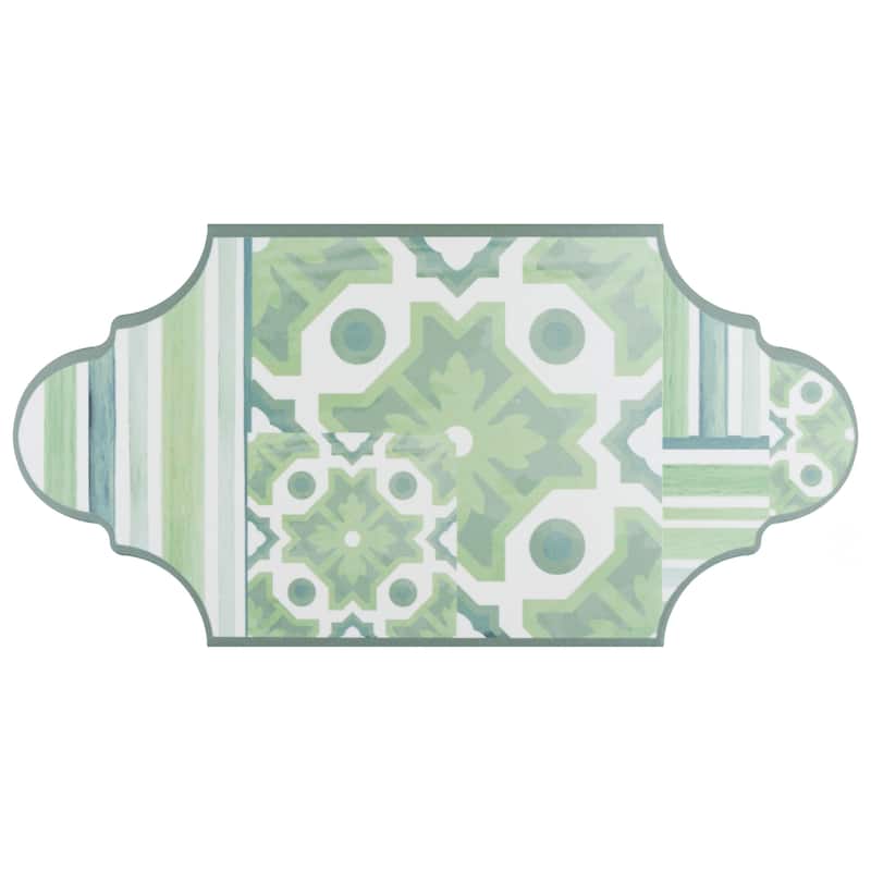 Merola Tile Royal Garden Provenzal Green 6-1/4" x 12-3/4" Porcelain Floor and Wall Tile