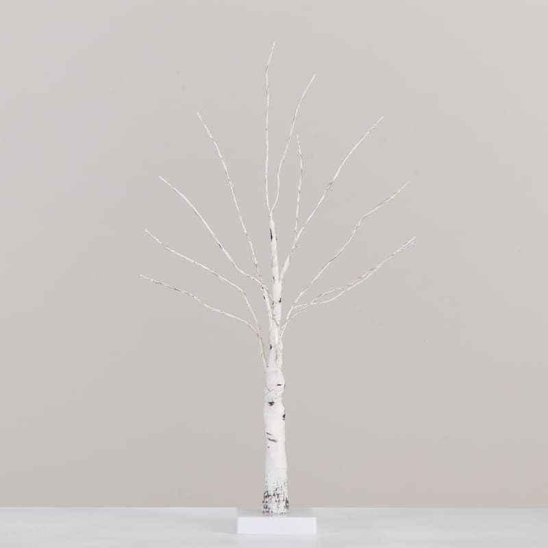 Pre-Lit Artificial White Birch Christmas Tree - 2' - Warm White LED Lights