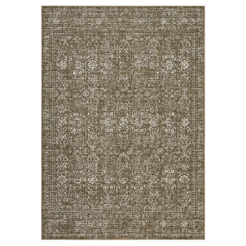 Vintage Area Rug Washable Rug Floral Living Room Rugs Non Slip Low Pile Throw Rugs
