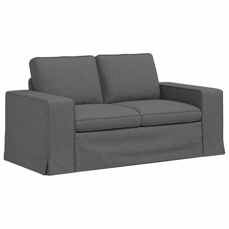 vidaXL Sofa 2 pcs Dark Grey 182 x 80 x 82 cm Fabric