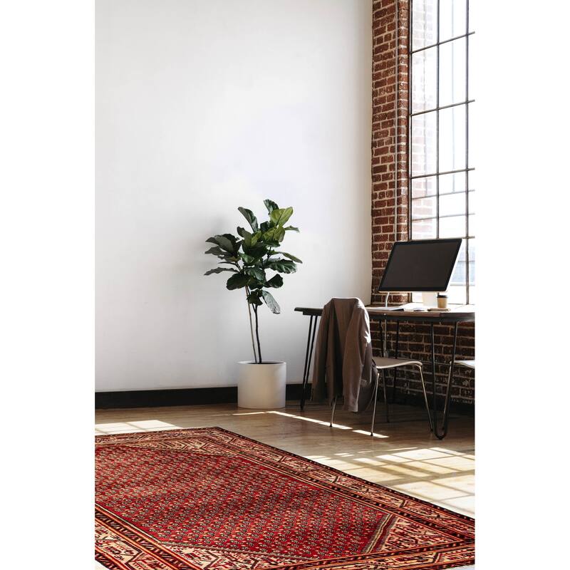 ECARPETGALLERY Hand-knotted Andelz Red Wool Rug - 4'2 x 6'4