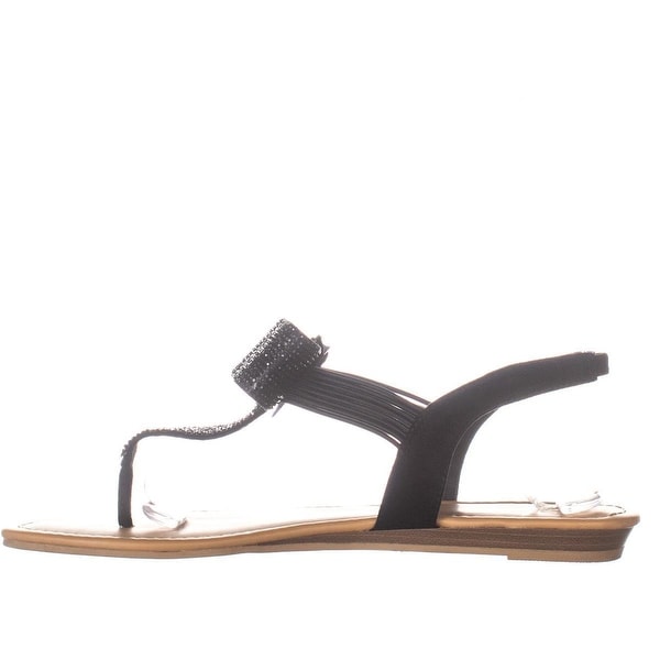 black bling flat sandals