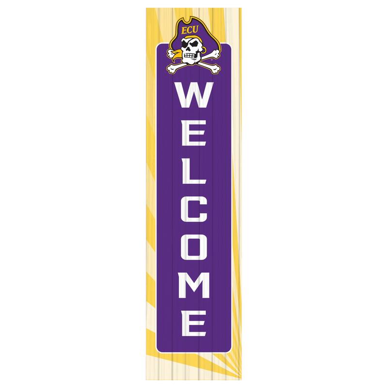 47" Porch Leaner Welcome Wall Sign, East Carolina University - Purple