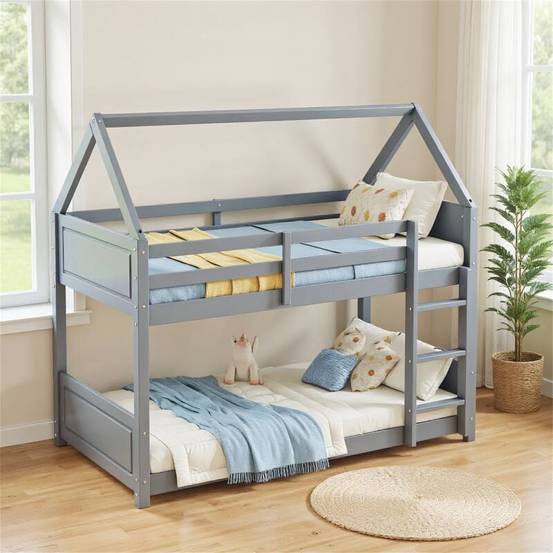 Twin Over Twin House Floor Bunk Bed