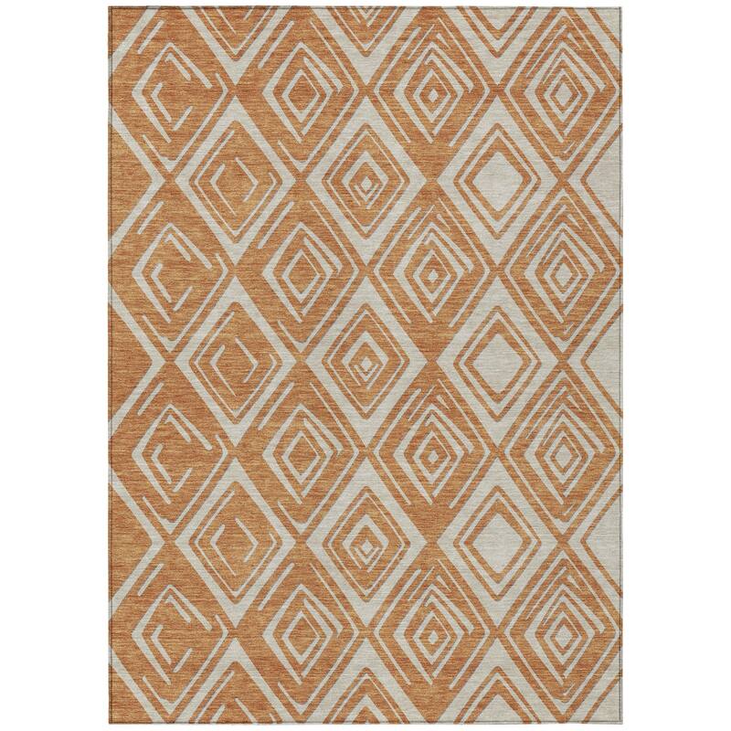 HomeRoots Geometric Transitional Rectangle Outdoor Rug