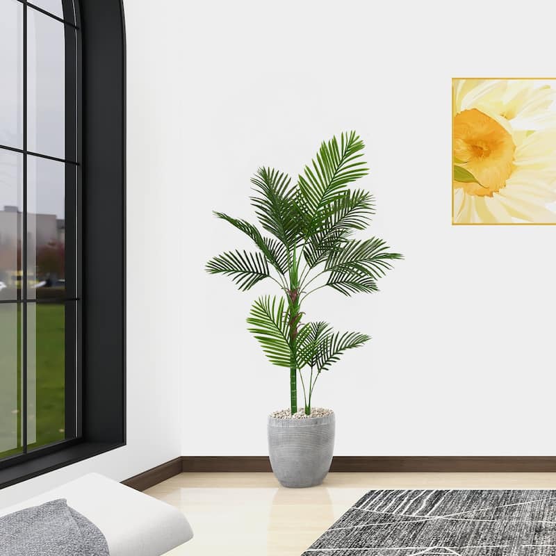 GDFStudio - Marlowe 5.2FT Areca Palm Faux Tree Silk Stem UV-Resistant Lifelike