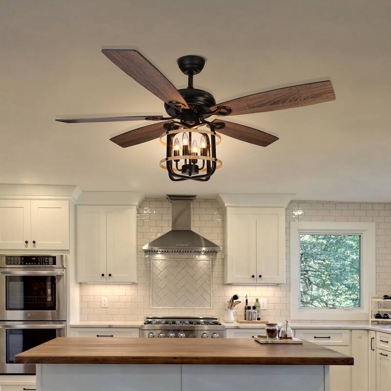Rustic Ceiling Fan with Light Industrial Ceiling Fan - 52inch