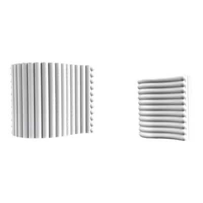 happimess Arlo Modern Bohemian Indoor Tambour Curve Eco-Friendly 3D Printed Planters with Drainage, (Set of 2)