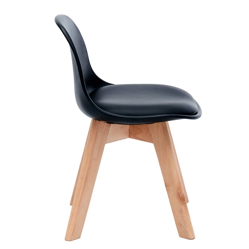 Porthos Home Brynn Kids Chair, Plastic Shell With Seat Cushion, Beech Wood Legs