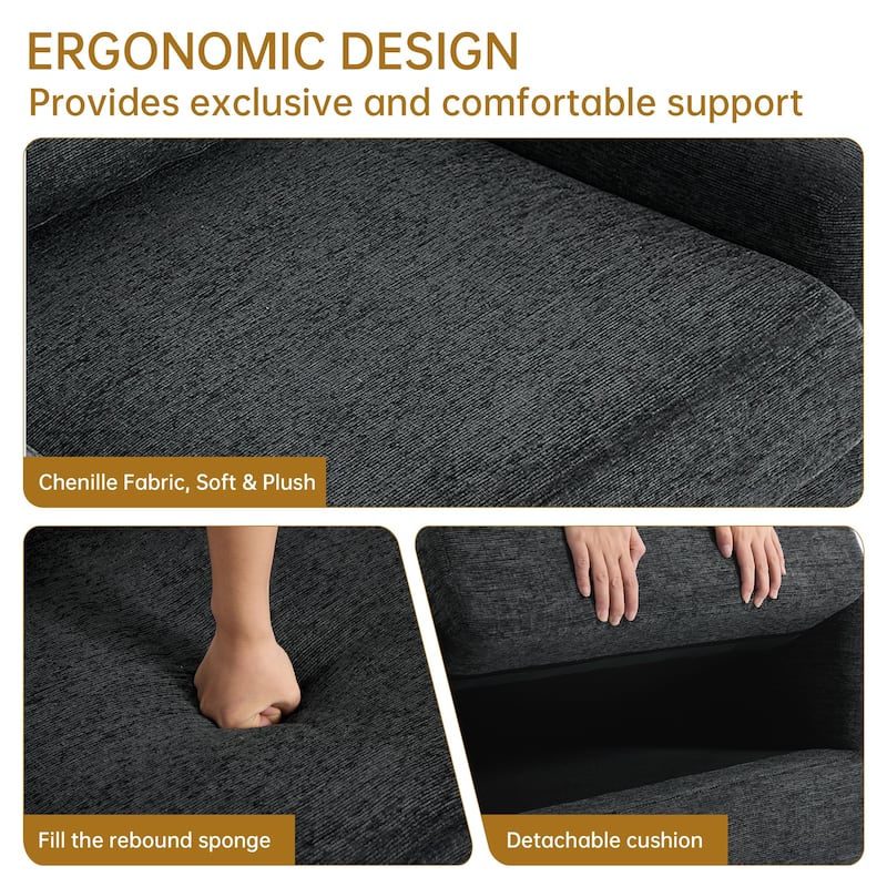 Modern Chenille 360-Degree Swivel Chair Accent Chair