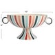 preview thumbnail 3 of 2, Hand-Painted Stoneware Footed Bowl with Handles and Stripes - 13.0"L x 9.8"W x 6.0"H - 13.0"L x 9.8"W x 6.0"H