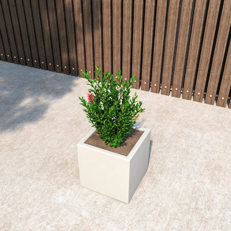 Fern Modern Square Fiberstone and MGO Clay Planter with Drainage Protective Cover for Indoor & Outdoor Home Office Patio Decor