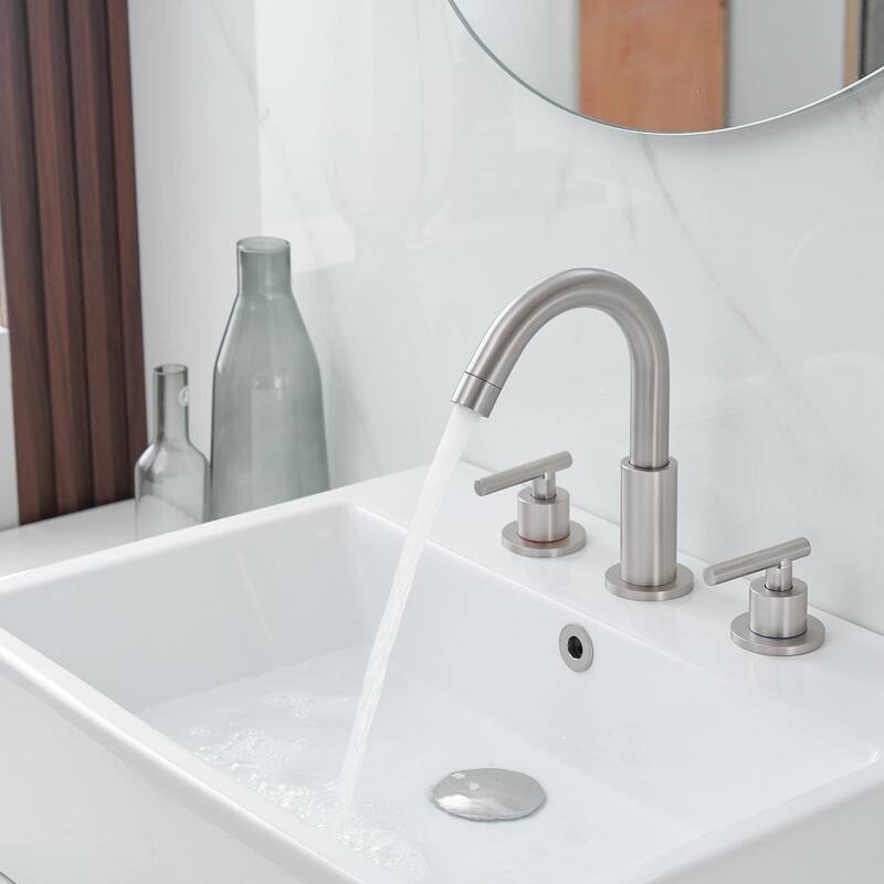 Widespread Double Handle Bathroom Faucet With Pop-up Drain