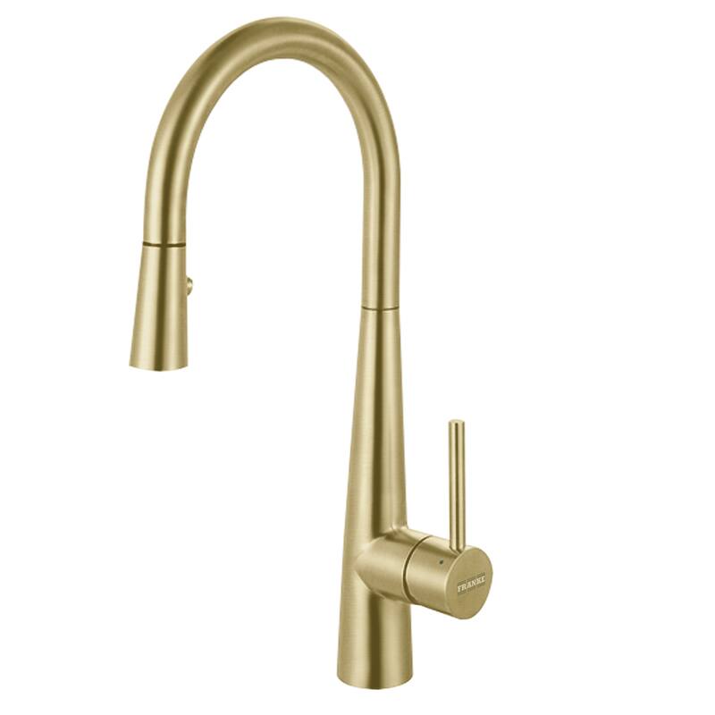 Franke STL-PR Steel 1.75 GPM Single Hole Pull Down Kitchen Faucet - Gold