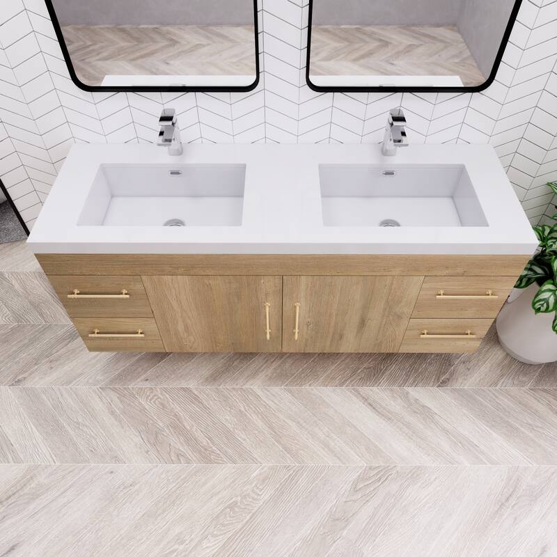 Eliza 60'' Wall Mounted Vanity with Double Sink