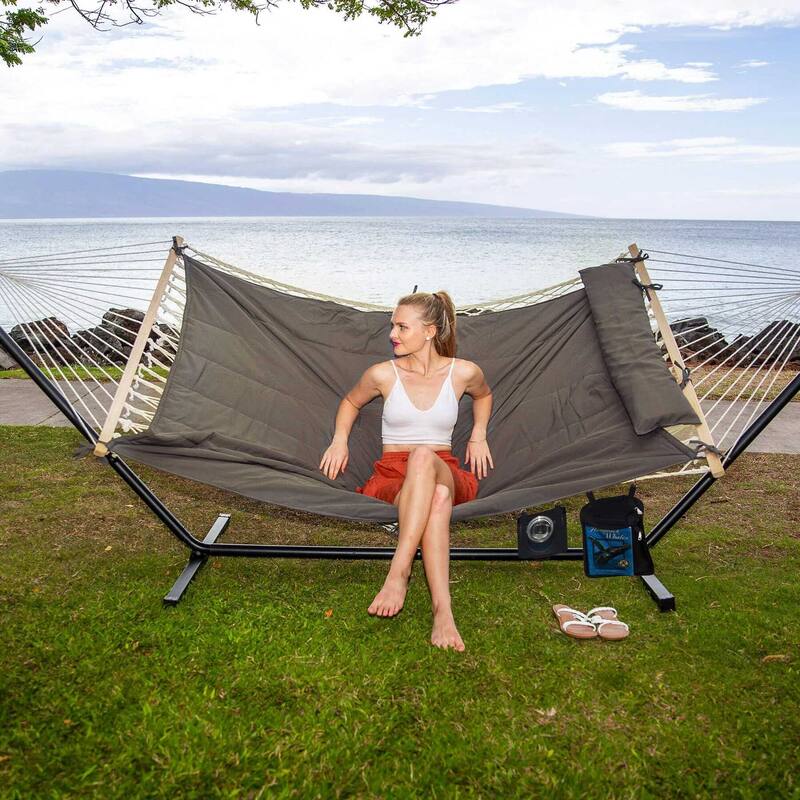 Hammock Double Hammock with Stand, Two Person Cotton Rope Hammock